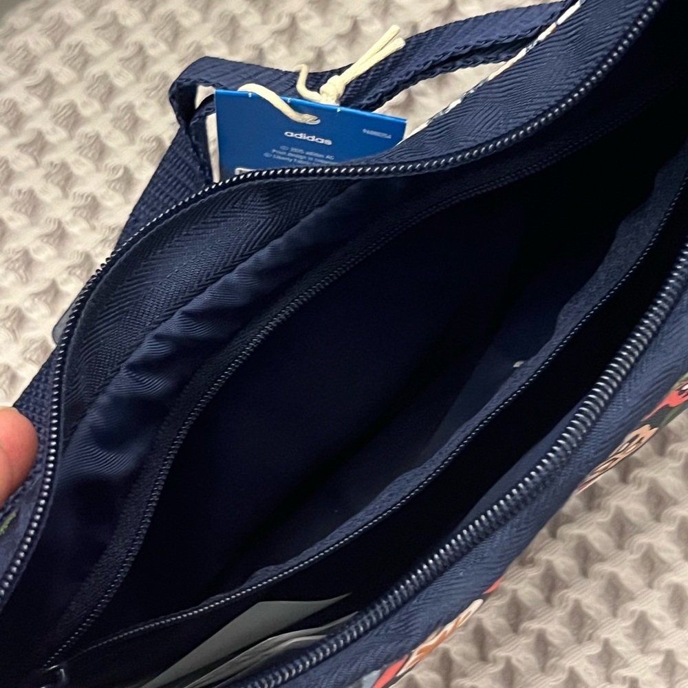 ADIDAS-Liberty of London Navy Floral Half-Moon Crossbody Bag - Picture 4 of 6